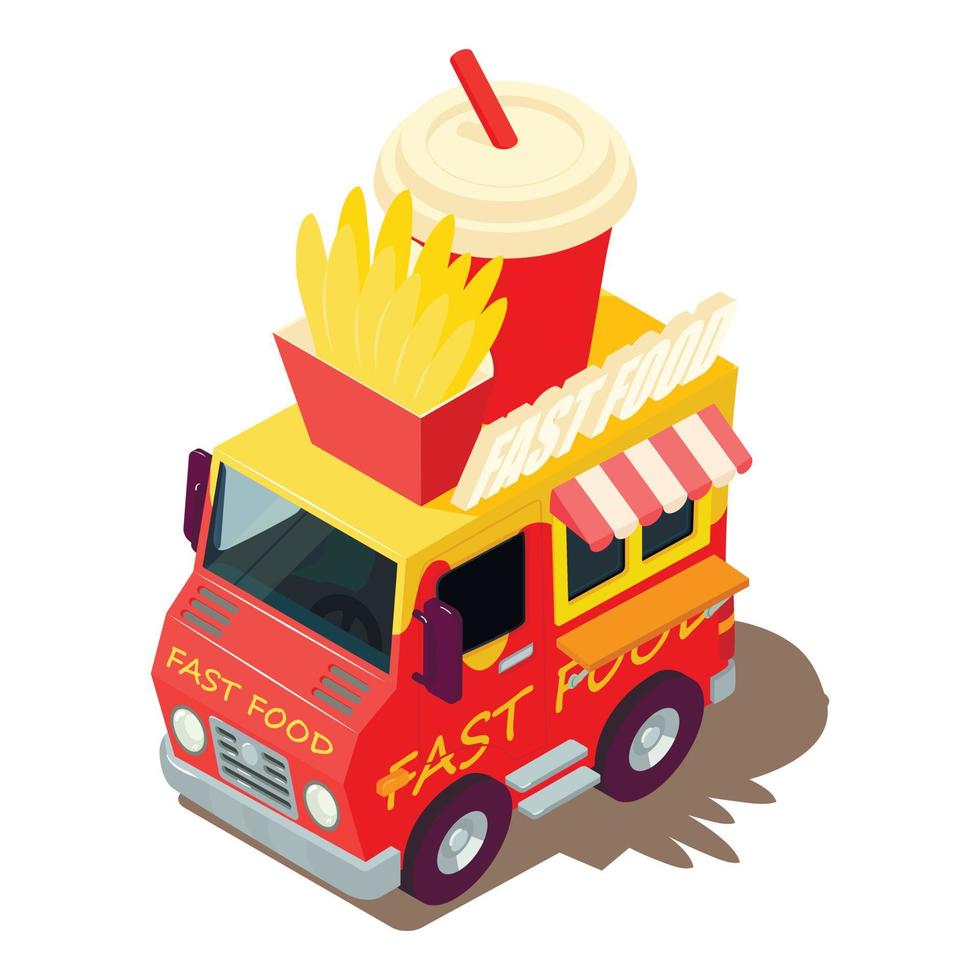 ícone da máquina de fast food, estilo isométrico vetor