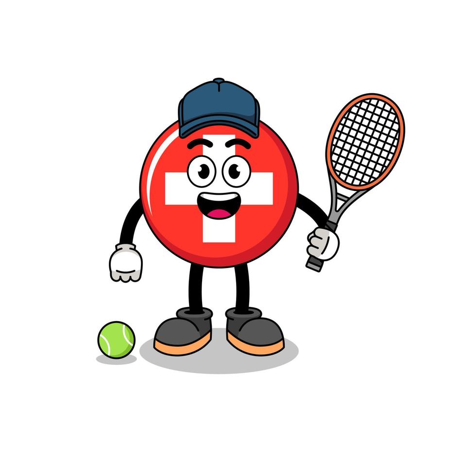ilustração suíça como jogador de tênis vetor
