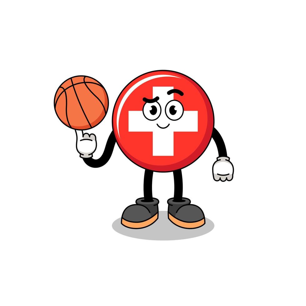 ilustração suíça como jogador de basquete vetor