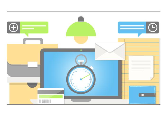 Elementos gratuitos para escritório de vetores de design plano