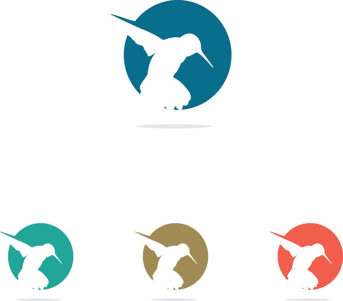 design de logotipo de pássaro bonito e bonito. design de logotipo de beija-flor. modelo de logotipo de pássaro fofo exclusivo. vetor