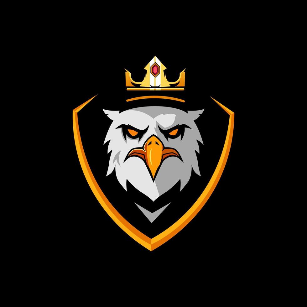 vetor de ilustração de design de logotipo de mascote esport de águia rei