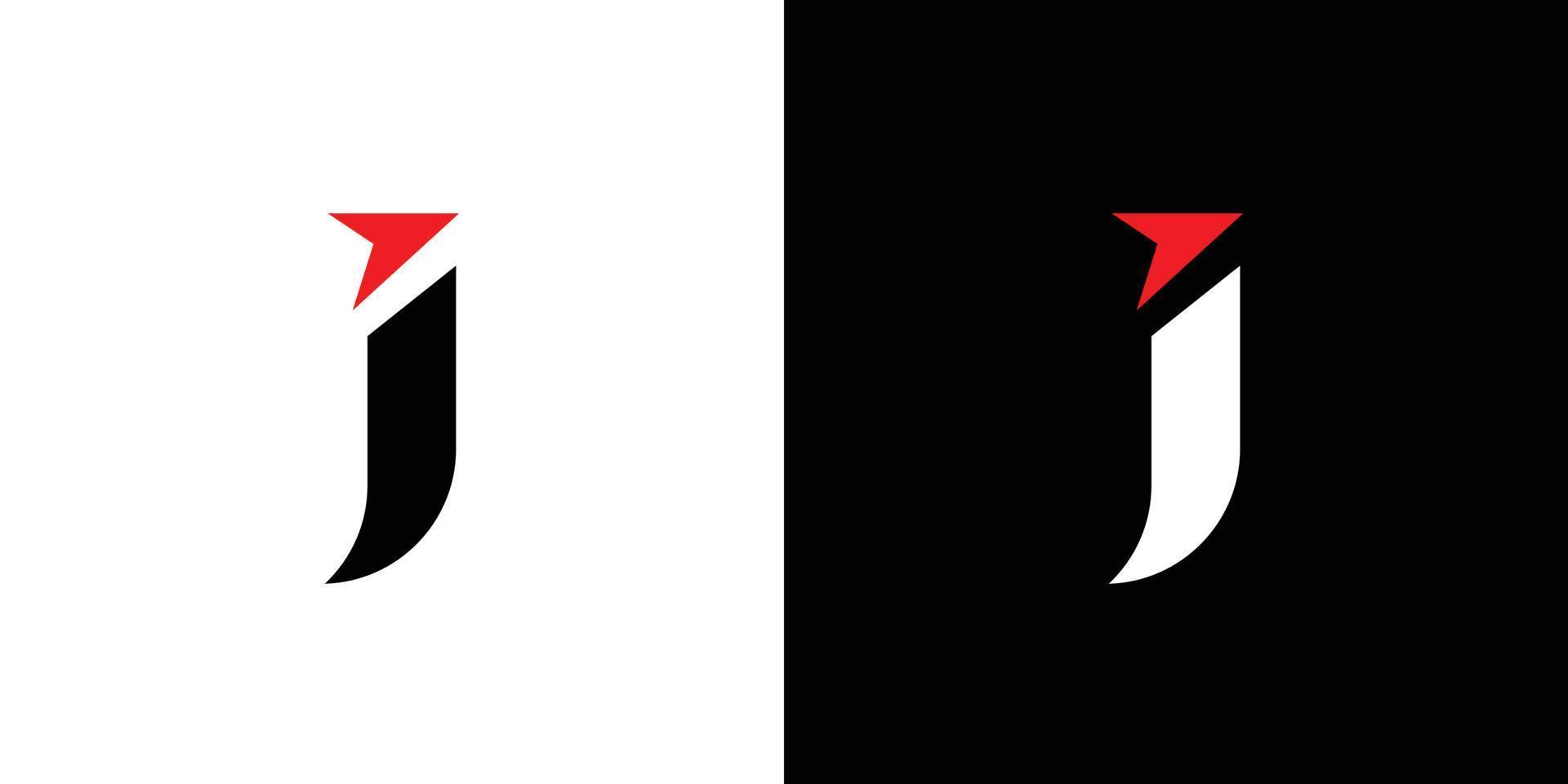 design moderno e forte do logotipo das iniciais da seta da letra j vetor