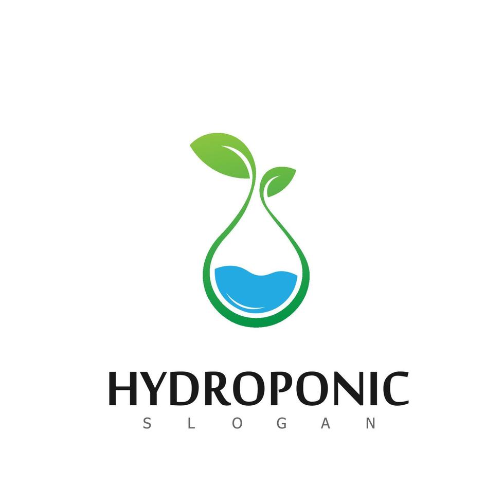 símbolo de design de logotipo natural de natureza hidropônica vetor
