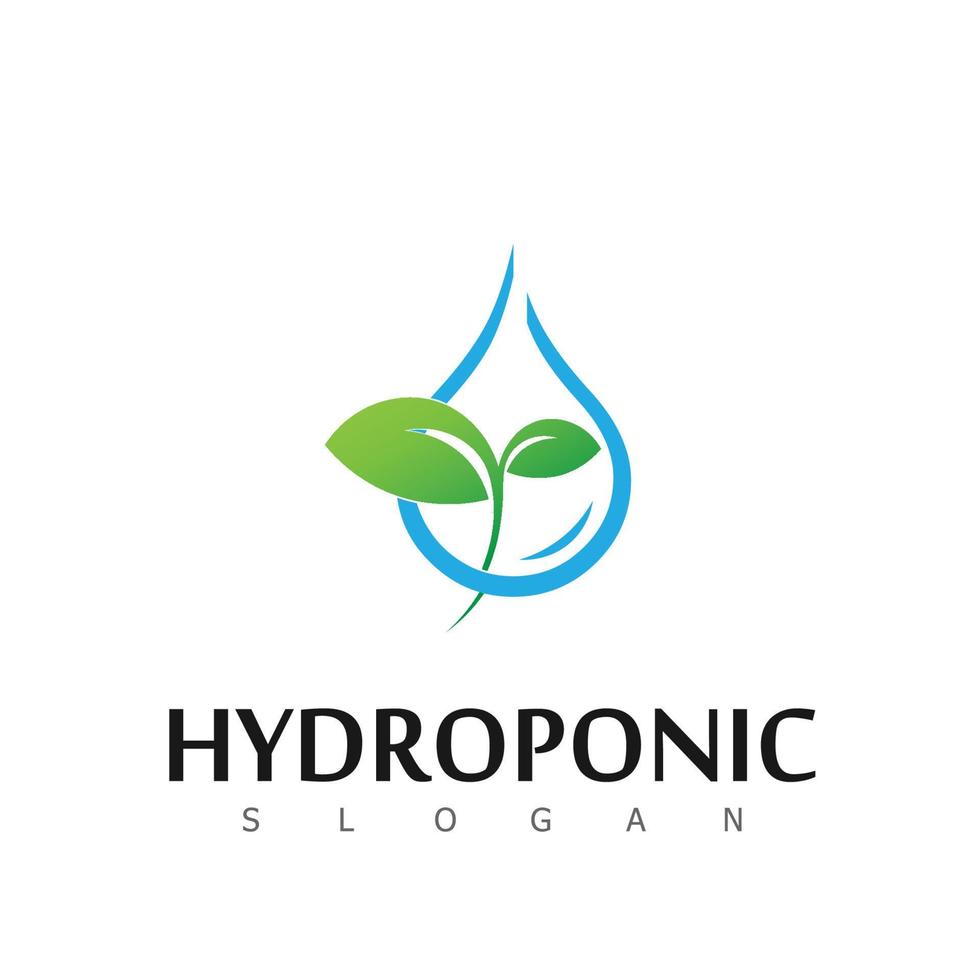 símbolo de design de logotipo natural de natureza hidropônica vetor