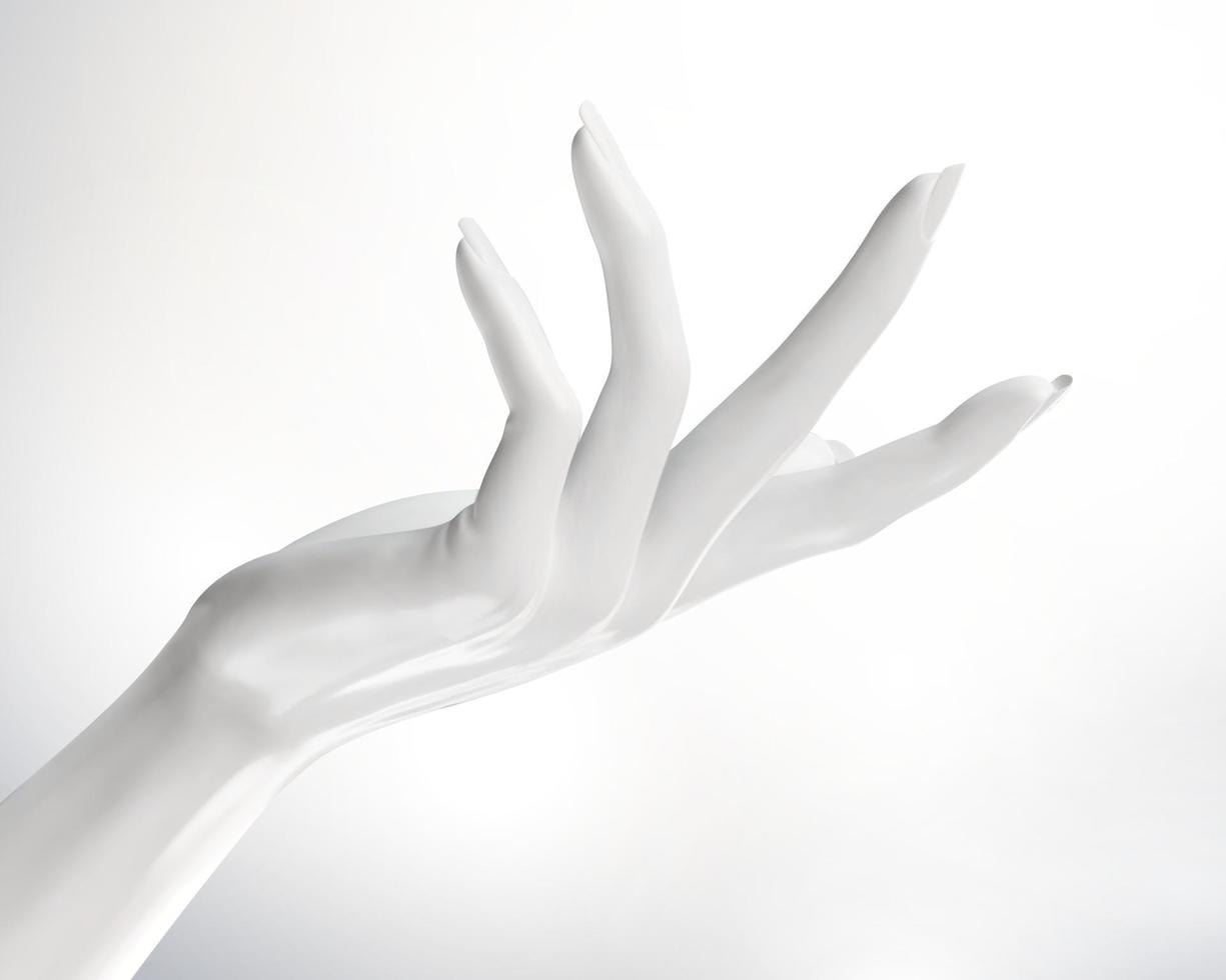 gesto de mãos elegante cosmético branco em ilustração 3d vetor