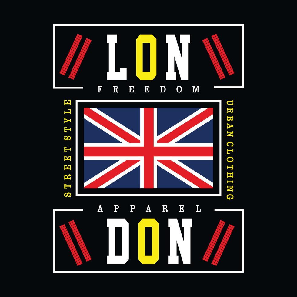 design de tipografia da cidade de londres para camiseta - ilustração vetorial vetor