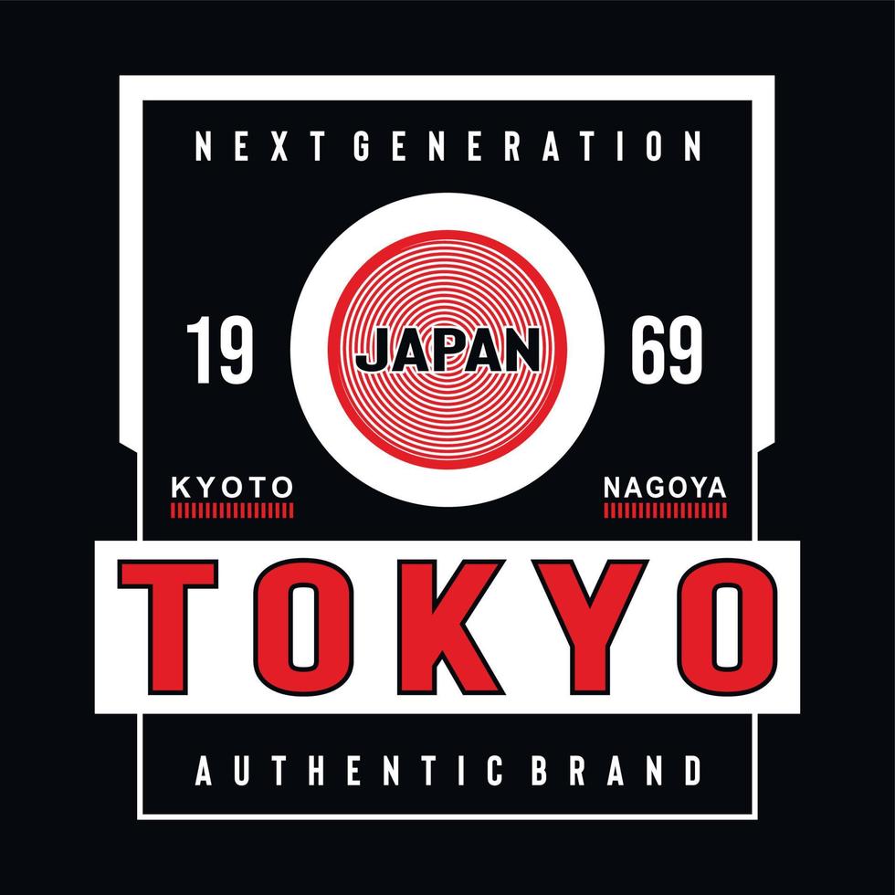camiseta de design de tipografia de Tóquio Japão para camiseta - ilustração vetorial vetor