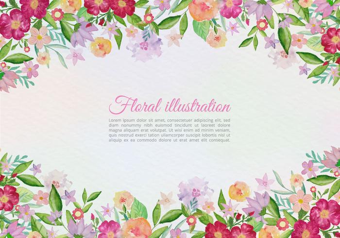 Cartão De Vetor Gratuito Com Flores Pintadas