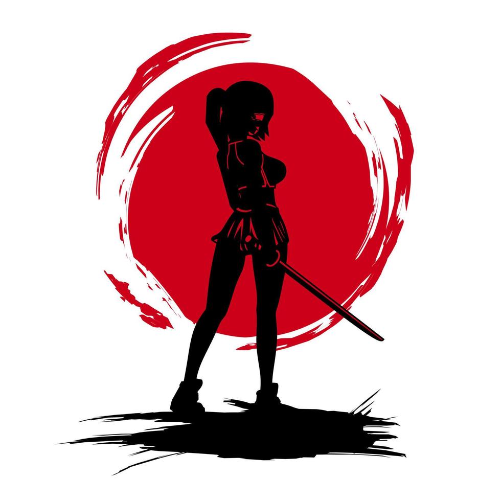 samurai o herói da espada para design colorido de camiseta. ilustração em vetor abstrato.