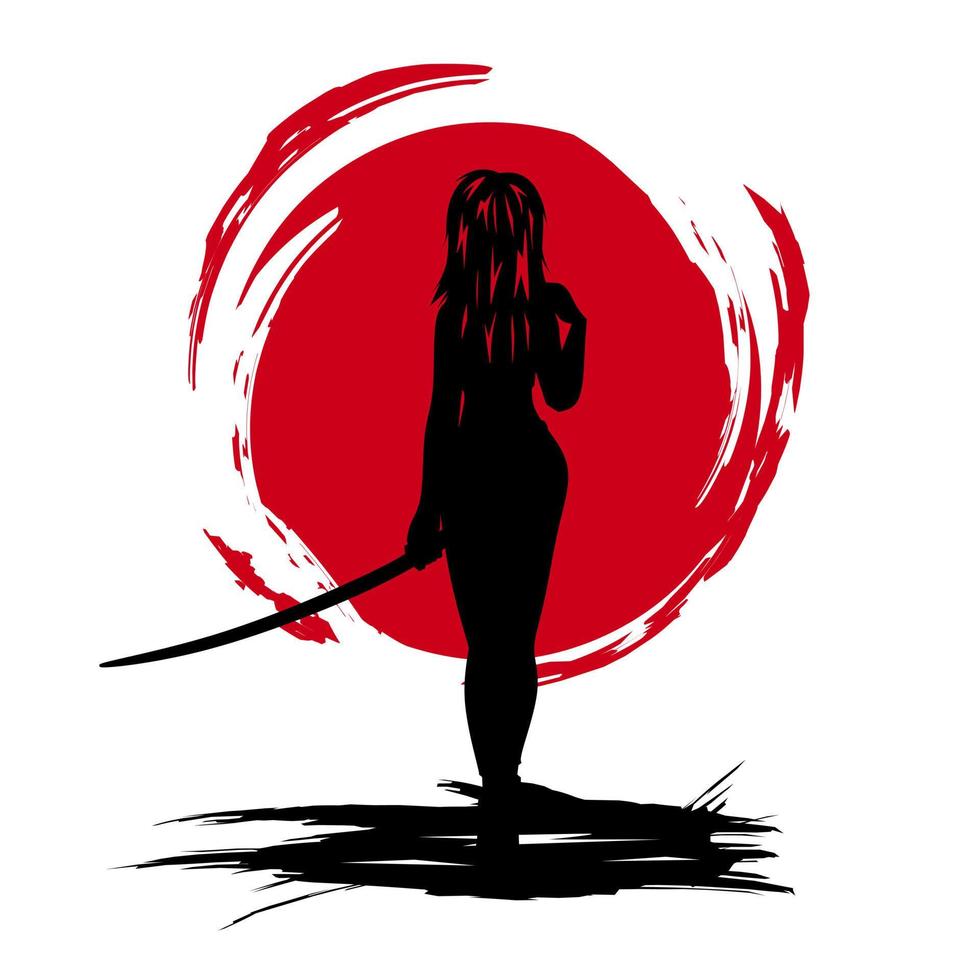 samurai o herói da espada para design colorido de camiseta. ilustração em vetor abstrato.