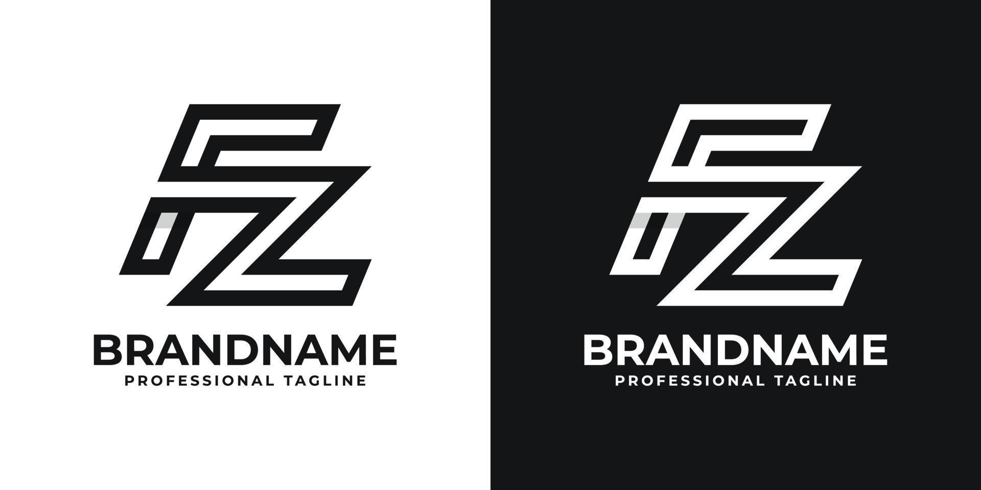 logotipo do monograma da letra fz, adequado para qualquer negócio com inicial fz ou zf. vetor