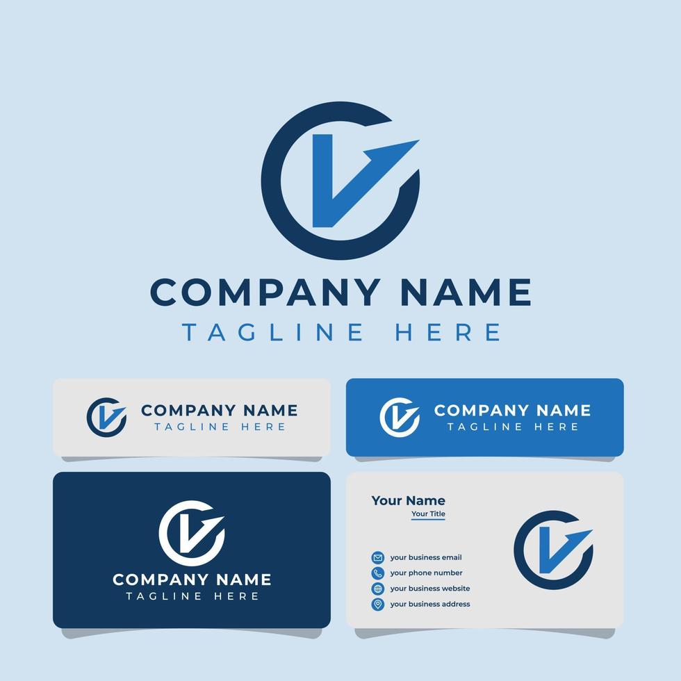 letra v ou logotipo financeiro do monograma vc, adequado para qualquer negócio relacionado a finanças com as iniciais v ou vc. vetor