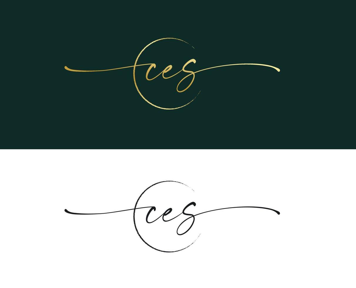 design de logotipo de tipografia de carta ces vetor