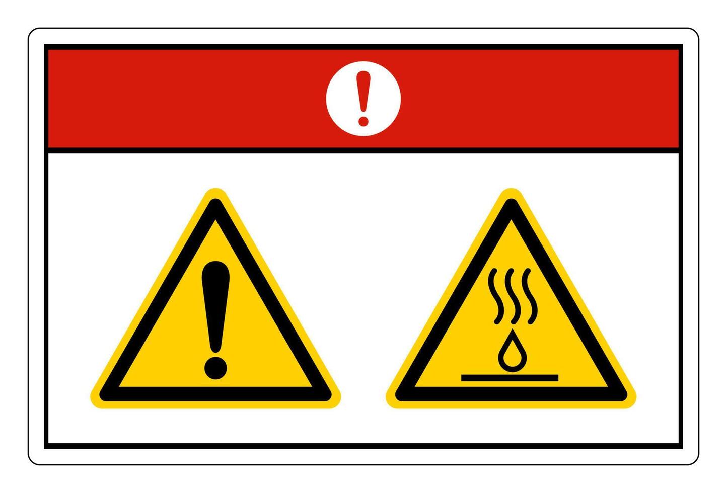 líquidos quentes de perigo queimam sinal de símbolo de perigo no fundo branco vetor