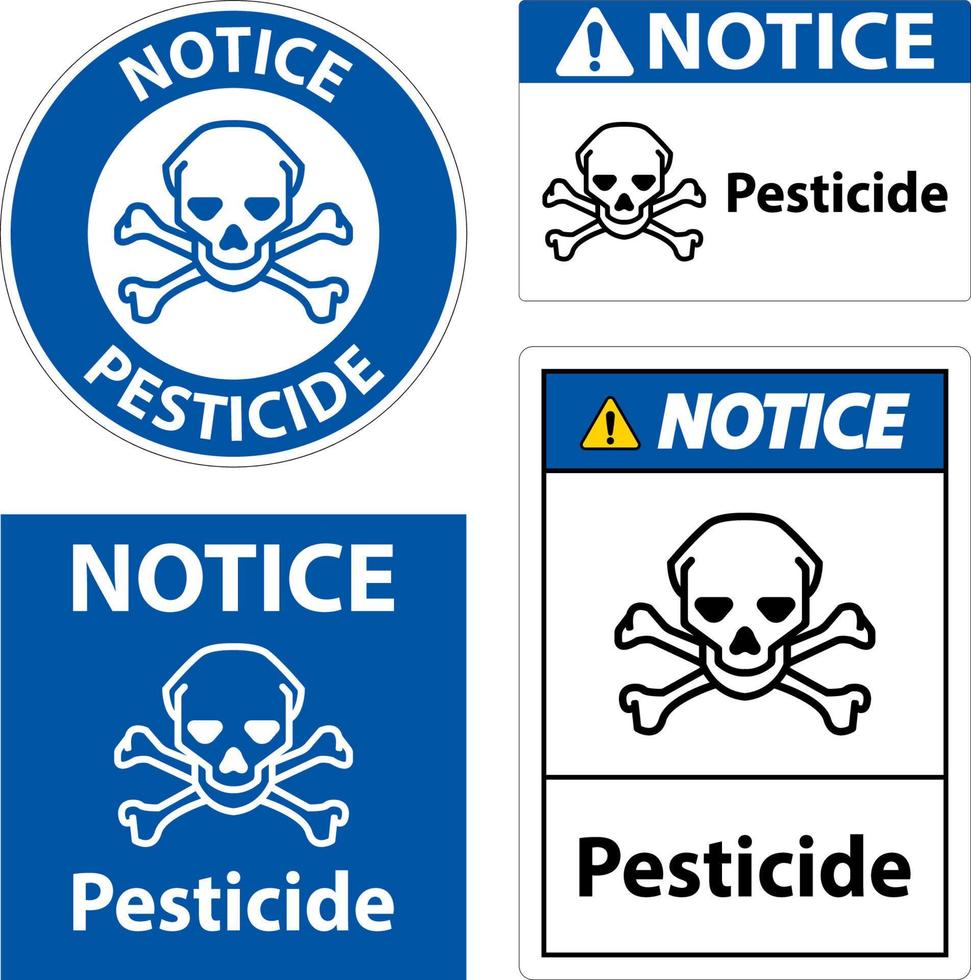 observe o sinal de símbolo de pesticida no fundo branco vetor