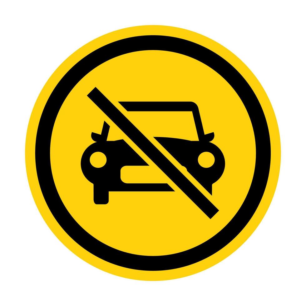 sinal de proibição de carro em fundo branco vetor