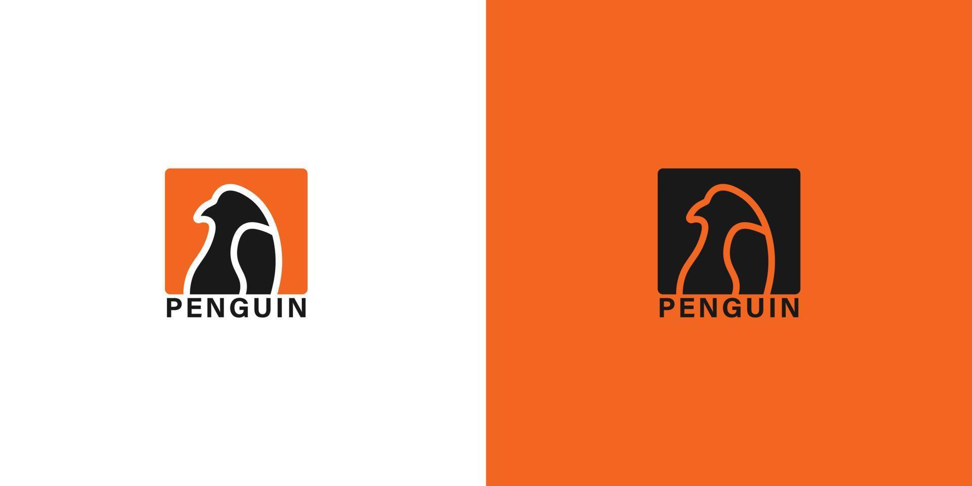 ideia de design simples de modelo de logotipo de pinguim vetor