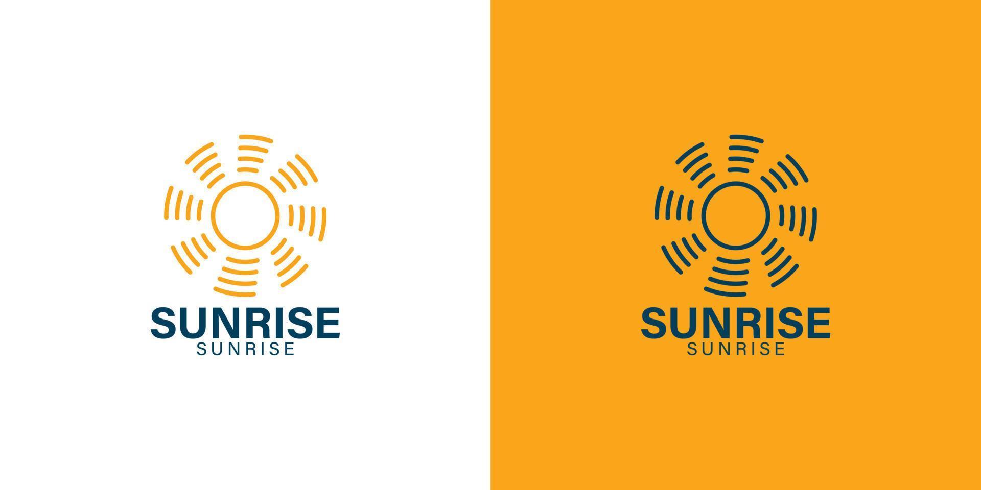 ideia de modelo de logotipo de negócios do nascer do sol vetor