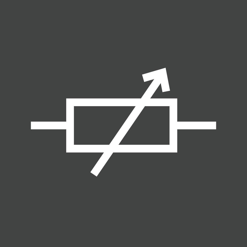 ícone invertido de linha de resistor variável vetor