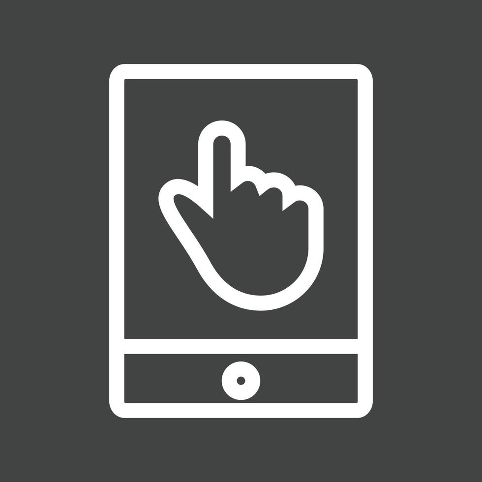 ícone invertido da linha de tecnologia touchscreen vetor