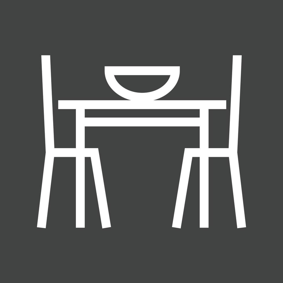 mesa de jantar i linha ícone invertido vetor