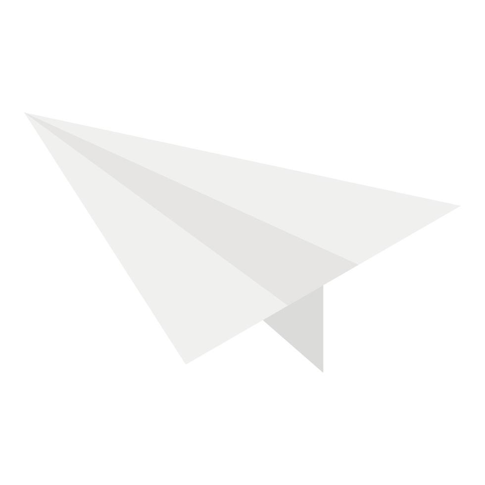 ícone de avião de papel cinza, estilo isométrico vetor