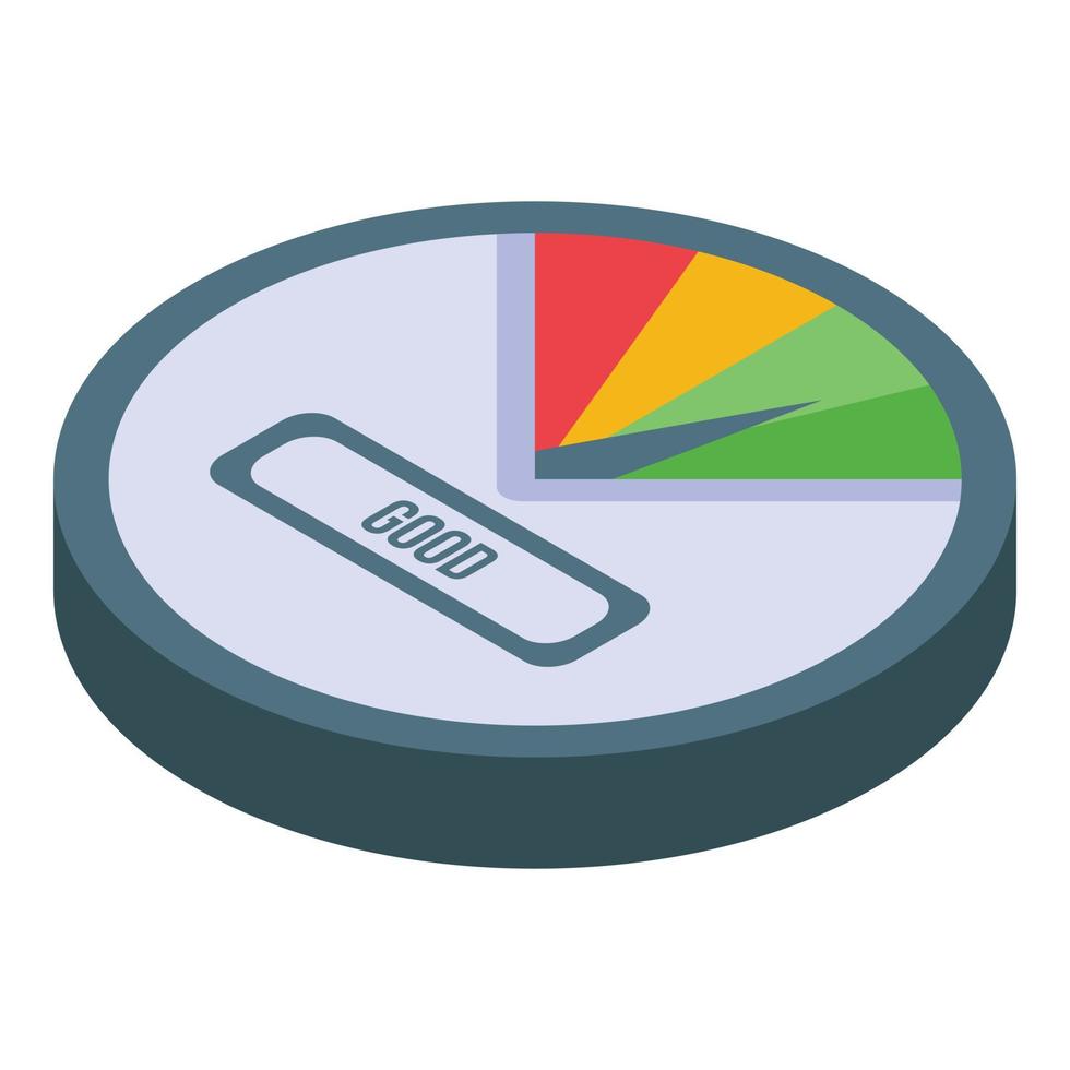 ícone de escala de pontuação de crédito, estilo isométrico vetor