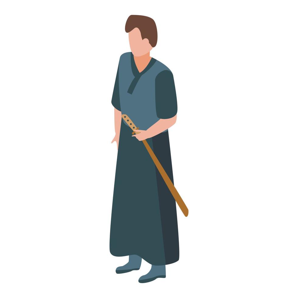 ícone samurai cavaleiro, estilo isométrico vetor