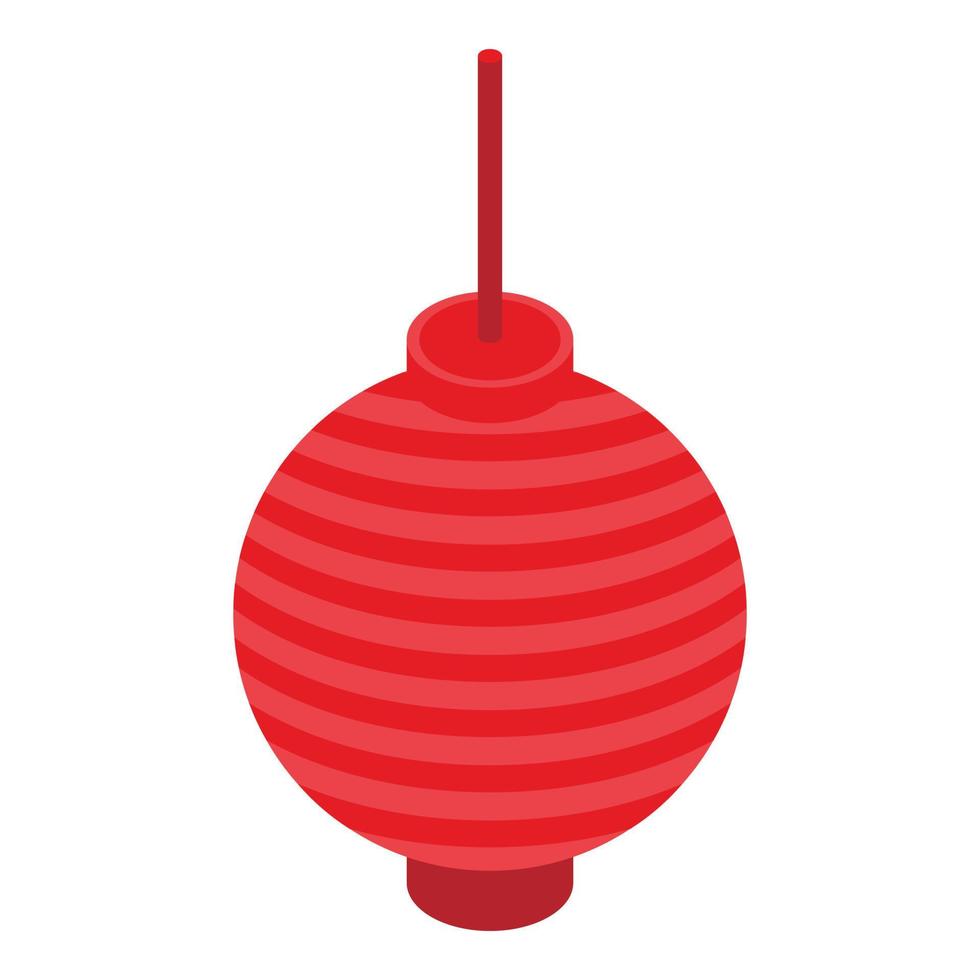 ícone de lanterna chinesa vermelha, estilo isométrico vetor