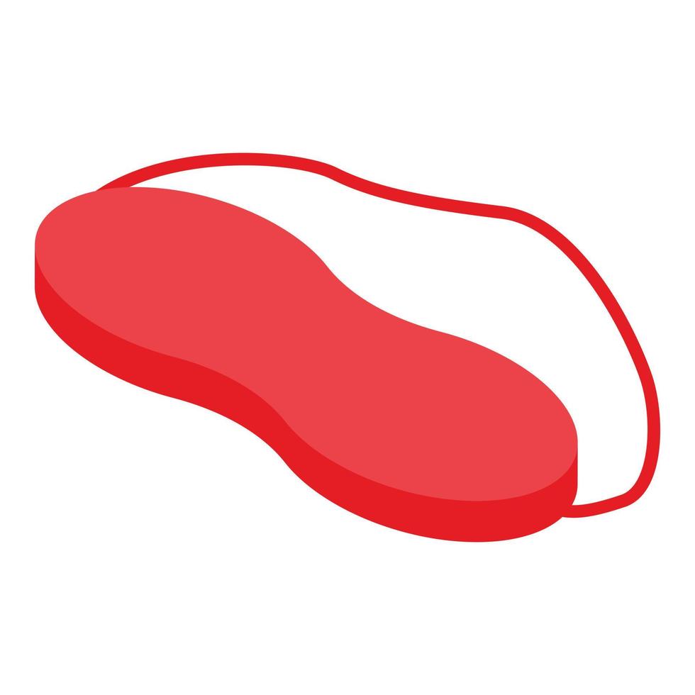 ícone de máscara de dormir vermelha, estilo isométrico vetor