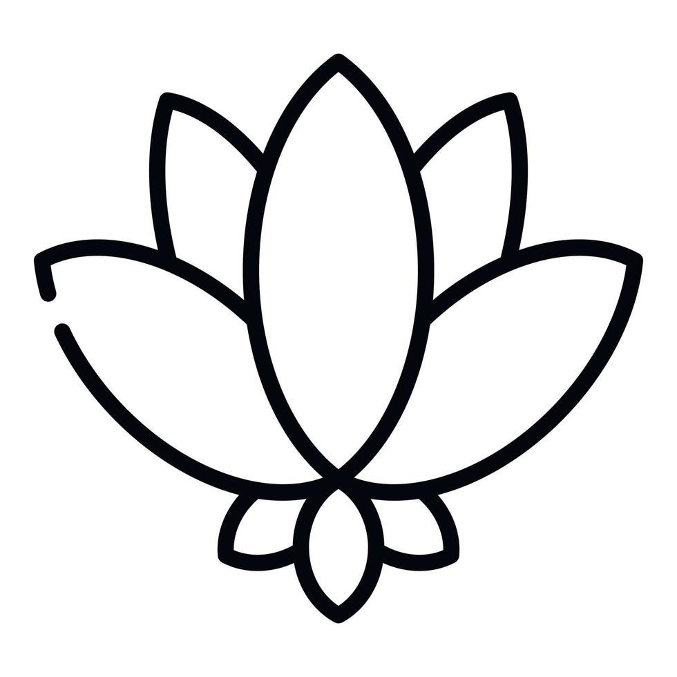 ícone do símbolo de lótus, estilo de estrutura de tópicos vetor