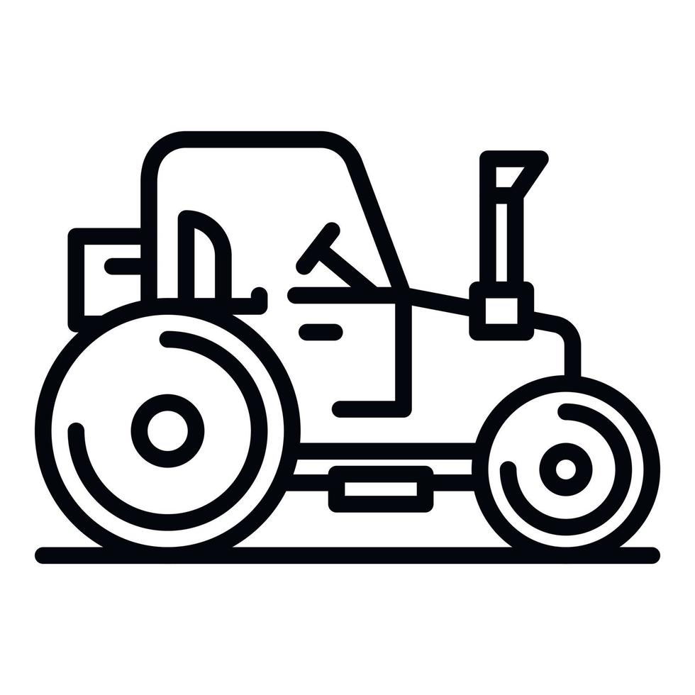 ícone de trator de fazenda, estilo de estrutura de tópicos vetor