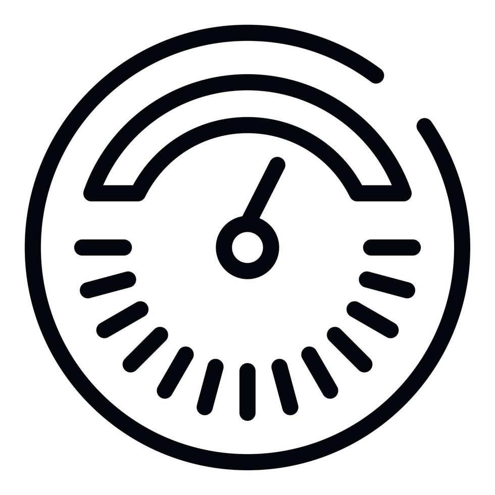 ícone de termômetro redondo, estilo de estrutura de tópicos vetor