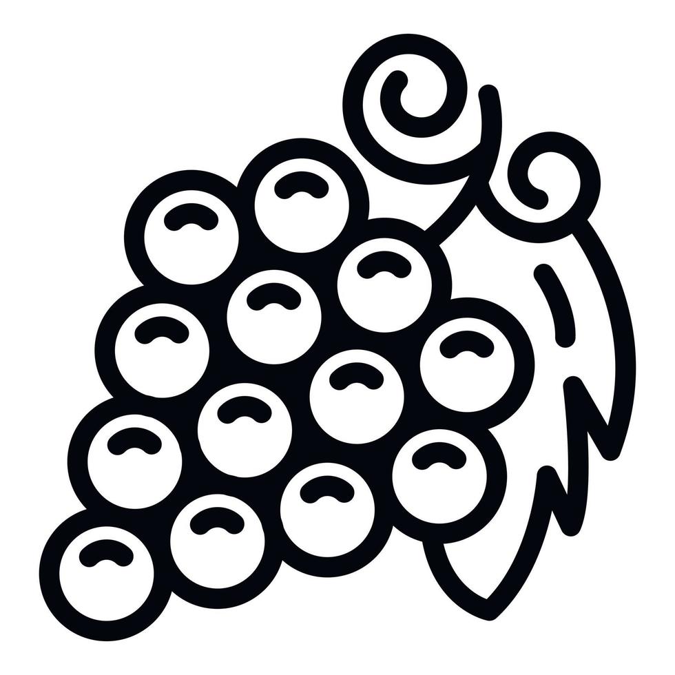 ícone de cacho de uvas, estilo de estrutura de tópicos vetor