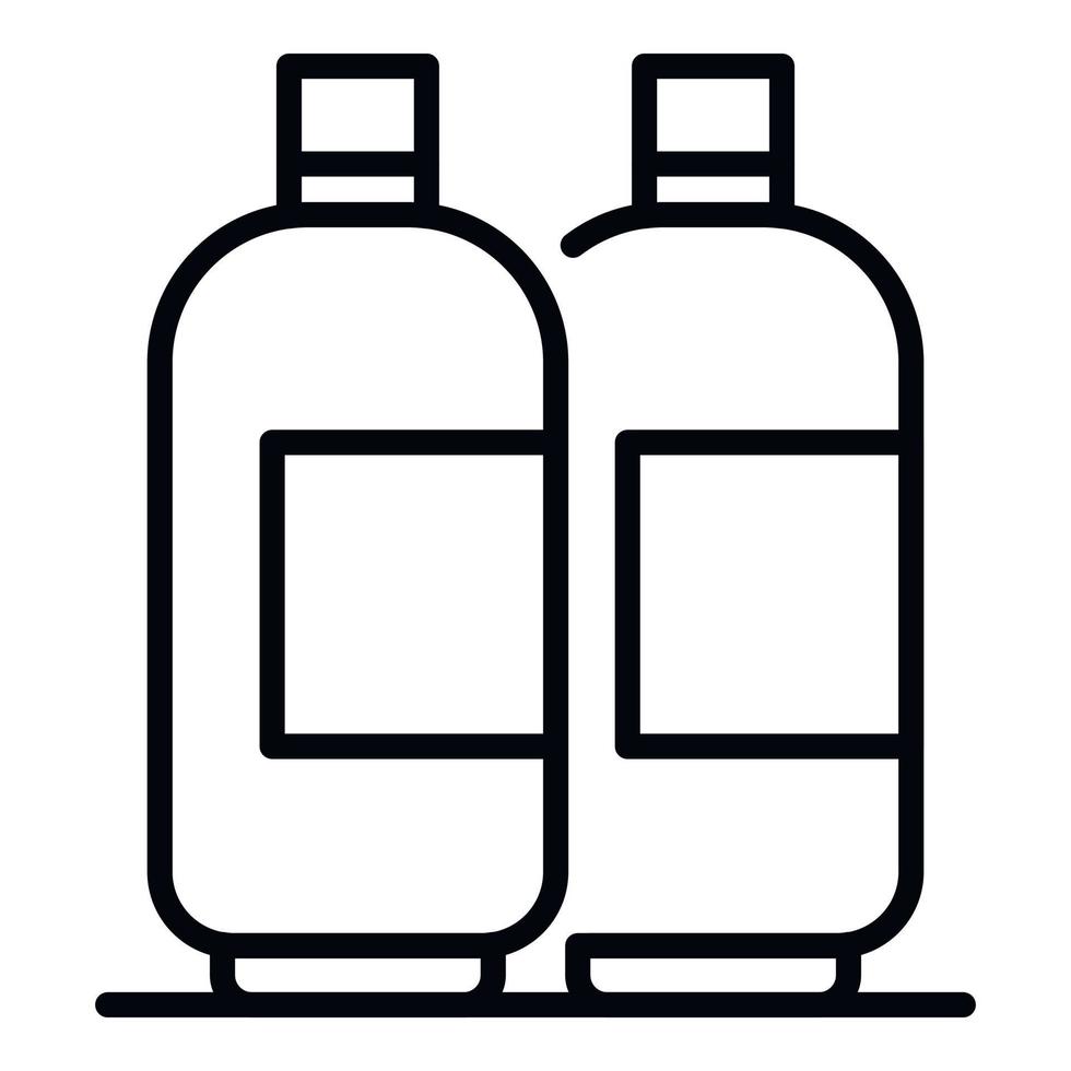 ícone de garrafa de cabelo em gel, estilo de estrutura de tópicos vetor