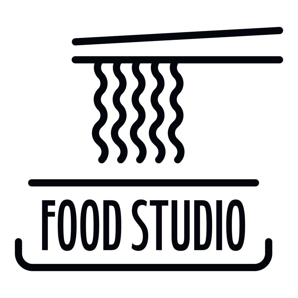 logotipo de massa de estúdio de comida, estilo de estrutura de tópicos vetor