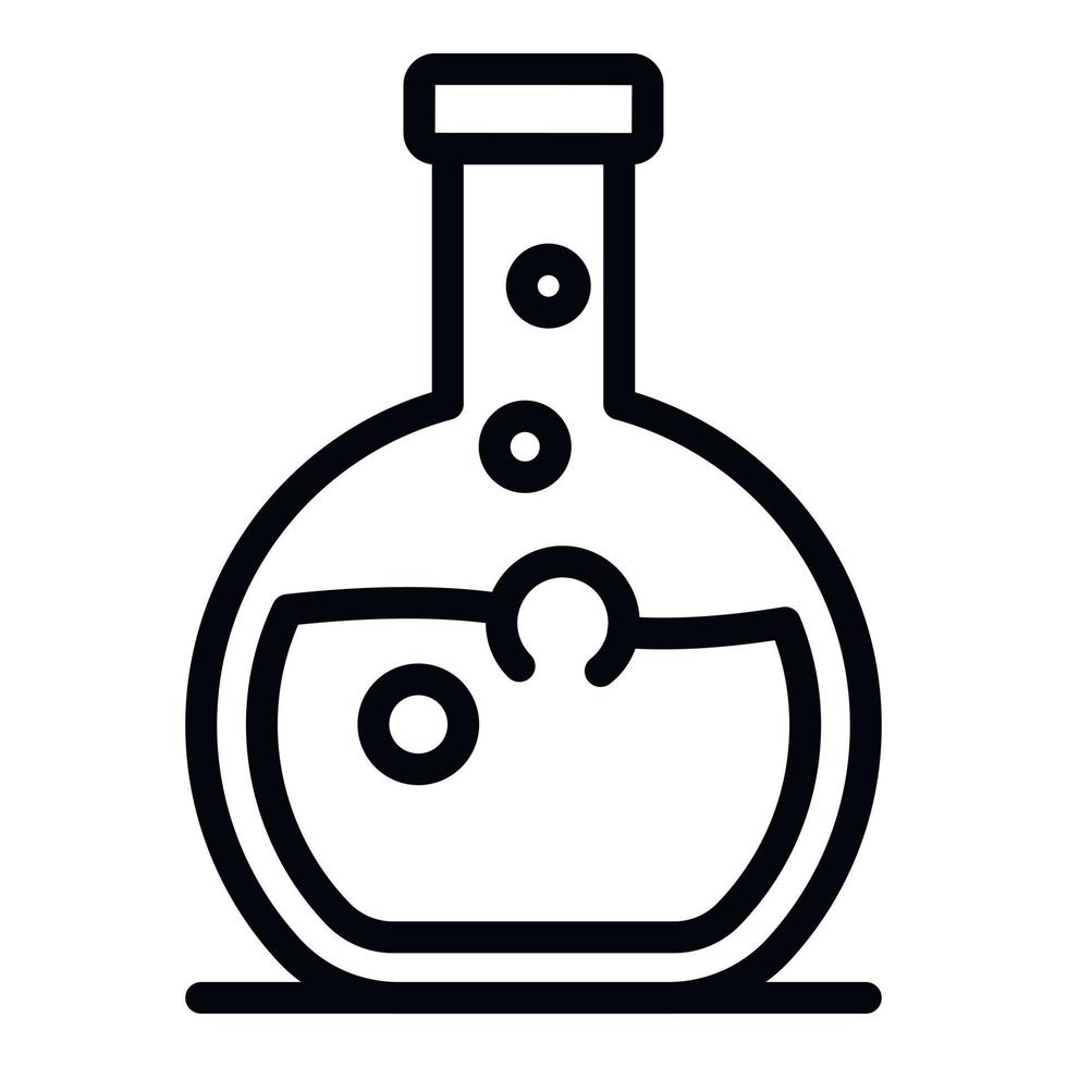 ícone de lâmpada química, estilo de estrutura de tópicos vetor