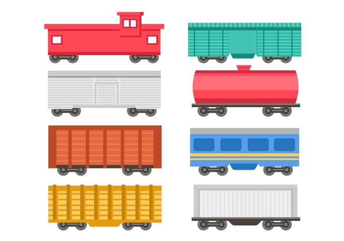 Vector de ícones de trem de passageiros e de carga grátis