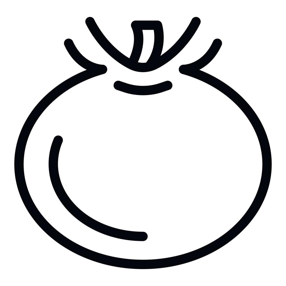 ícone de tomate ecológico, estilo de estrutura de tópicos vetor
