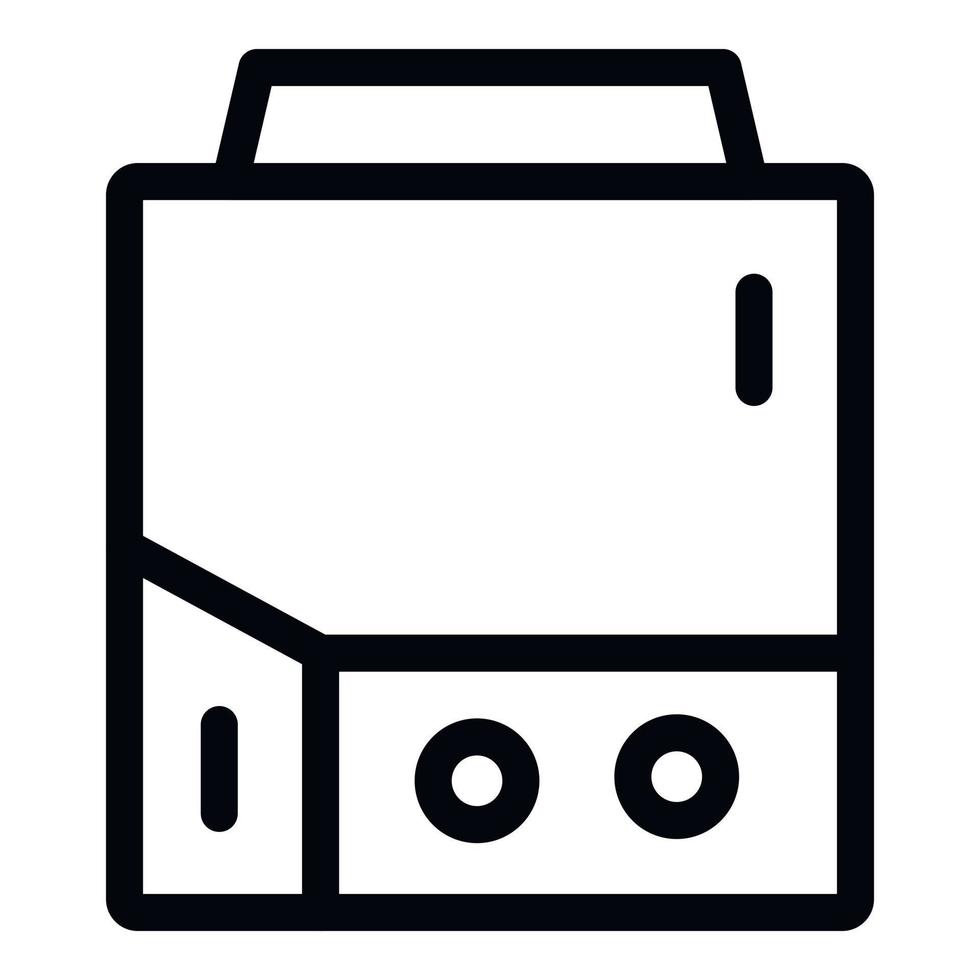 ícone de caldeira elétrica quadrada, estilo de estrutura de tópicos vetor