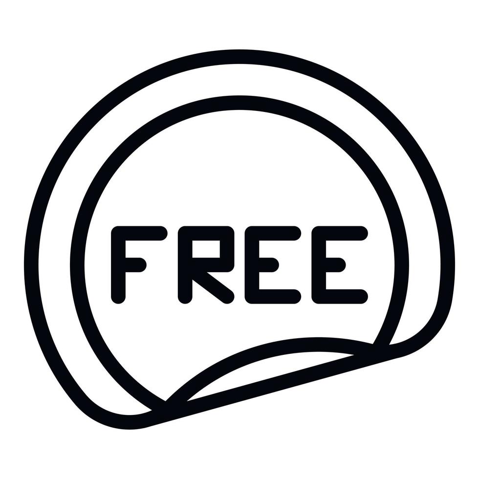 ícone de etiqueta de entrega gratuita, estilo de estrutura de tópicos vetor