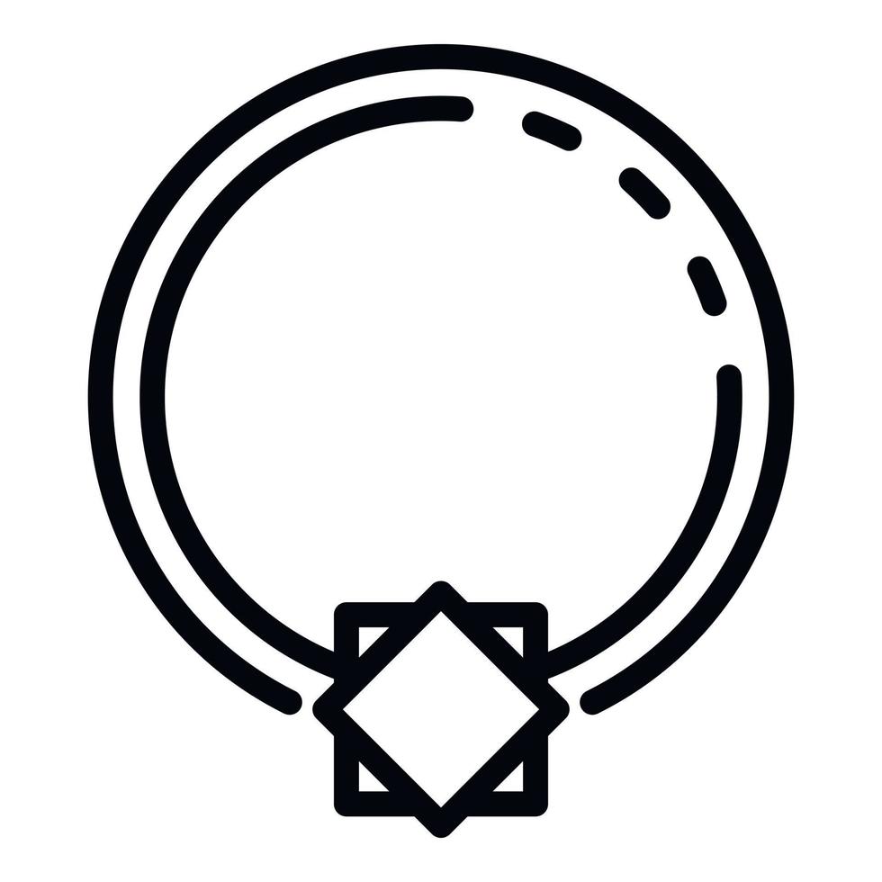 ícone de piercing de anel de cristal, estilo de contorno vetor
