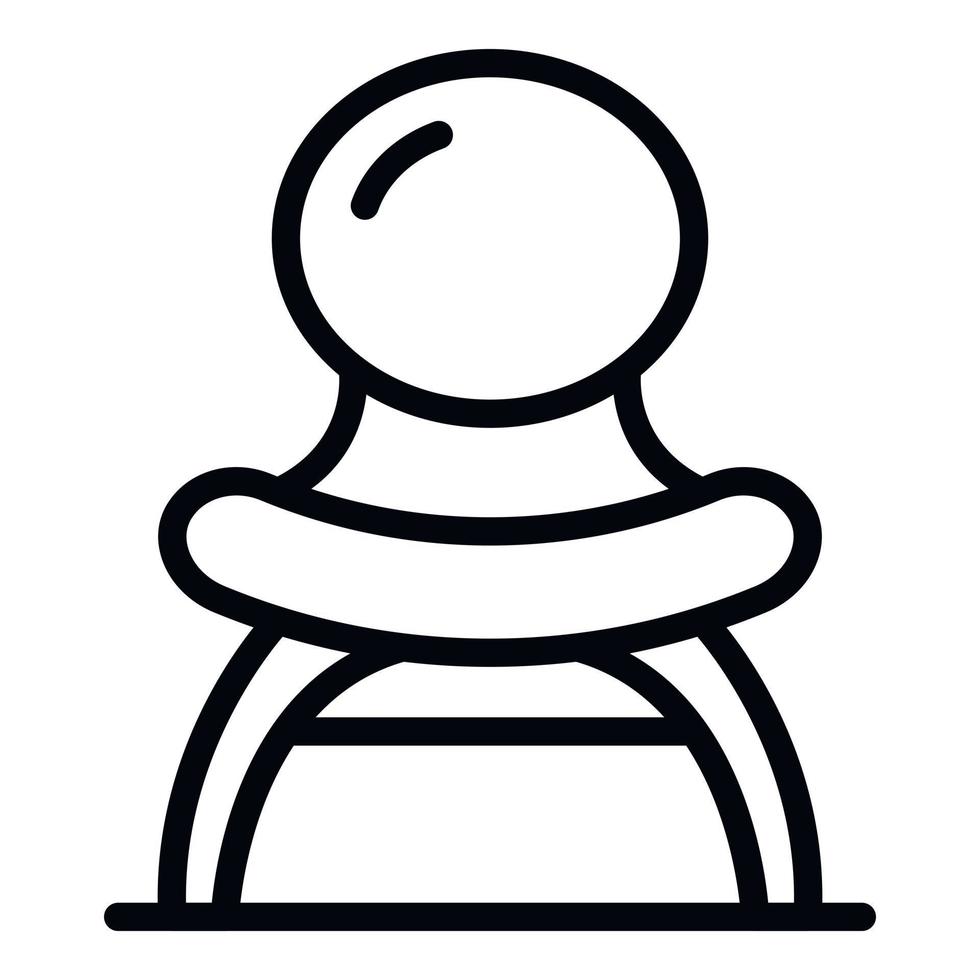 ícone de cadeira de assento côncavo, estilo de estrutura de tópicos vetor