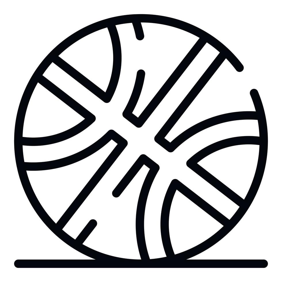 ícone de bola de basquete, estilo de estrutura de tópicos vetor
