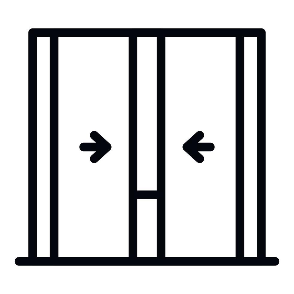 fechando o ícone das portas do elevador, estilo de estrutura de tópicos vetor