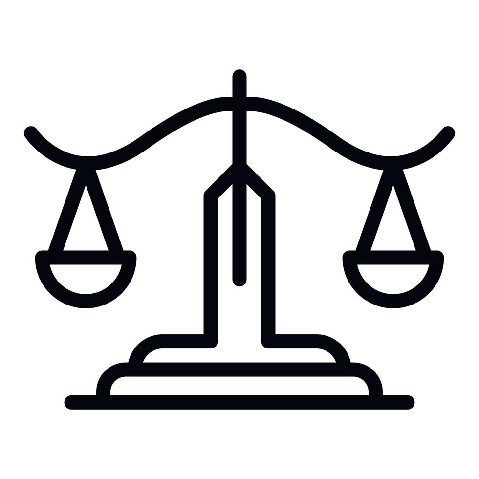 ícone de equilíbrio de justiça de proteção, estilo de estrutura de tópicos vetor