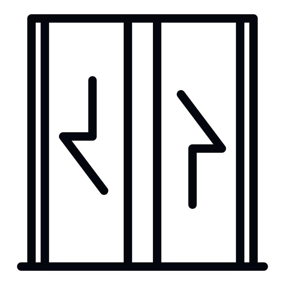 portas de elevador com ícone de setas, estilo de estrutura de tópicos vetor