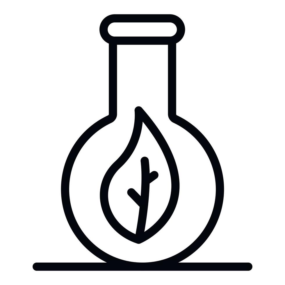 ícone de frasco de vidro ecológico, estilo de estrutura de tópicos vetor