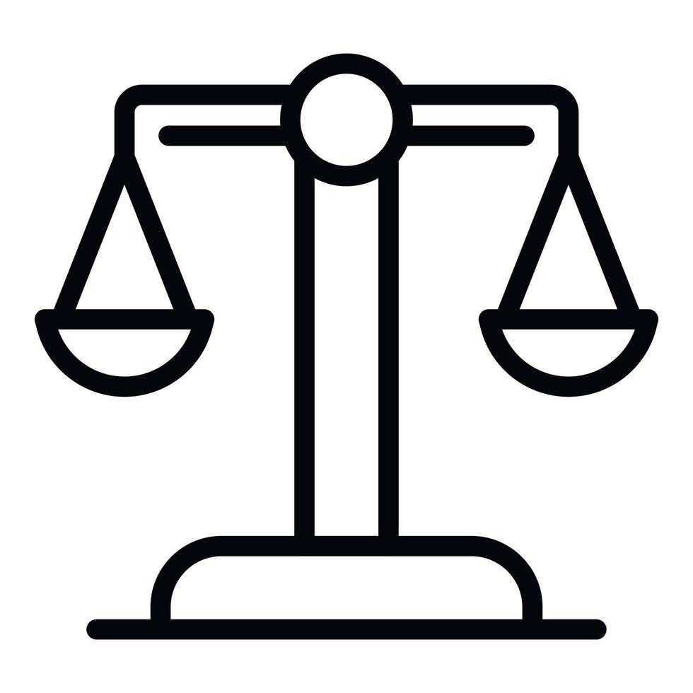 ícone de equilíbrio de juiz, estilo de estrutura de tópicos vetor